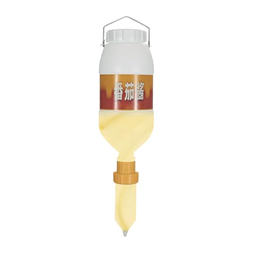 Exquisitas botellas para condimentos – Botella de salsa exprimible – 2,5 l de capacidad grande para colgar para salsa de mayonesa