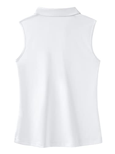 Meriabny Girls White Golf Polo Kids Short Sleeve Tank Top Shirts Size 14-16 Performance Tennis Clothes #TOP1