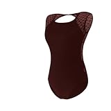 BNDDZBN Ballet Leotard Ballet Leotard Adult Swimsuit for Dancing Women Dancewear Short Sleeve Lace Leotards Gymnastic Ballerina Dance Costume(Purple,XXL)