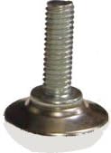 #4206 Adjustable 5/16" Threaded Leveling Stem Glides, Nickel Cover with White Pad, 4 Pack
