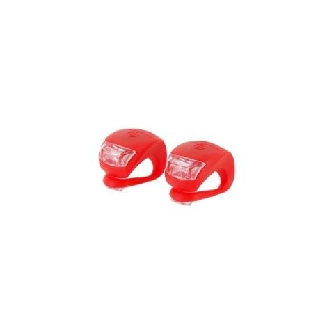 DEALBOX 2 LED RED Silicone Mountain Bike Bicycle Rear Lights Set Push Cycle Light Clip Cover