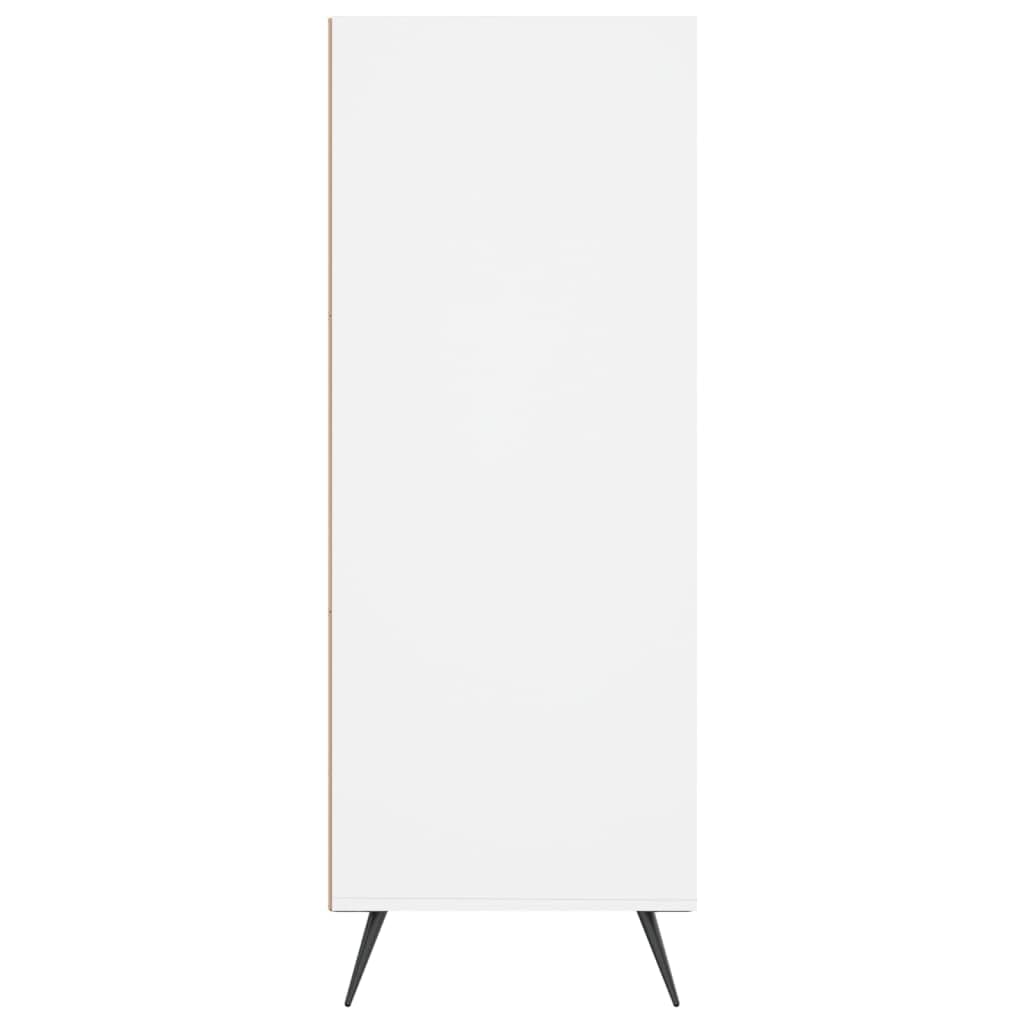 Libreria Bianca 69,5x32,5x90 cm Legno Multistrato 3 Scomparti | Scaffale portalibri moderno con 3 vani aperti e gambe metalliche stabili, ideale per organizzare soggiorno e studio.
