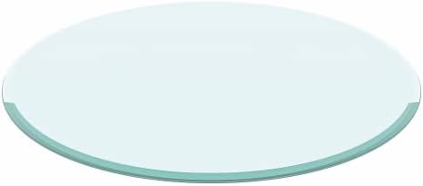 36" Inch Round Tempered Glass Table Top Clear Glass 2/5" Inch Thick Beveled Polished Edge