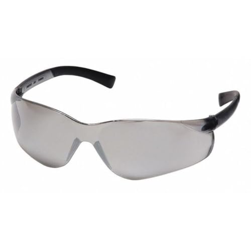 Pyramex Ztek(R), Safety Glasses, Anti-Scratch, Silver Mirror Lens, Black Frame, Frameless Pack of 12 Pack of 12