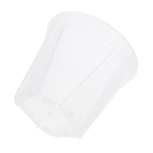 SEWOART Root Control Rounded Plastic Plant Pot Transparent Garden Planter with Drainage Hole for Succulents And Flowers