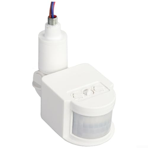 Interruttore con sensore di movimento, rilevatore automatico a infrarossi, angolo di 120°, timer regolabile per luci a LED, per interni ed esterni, montaggio a parete, accensione e spegnimento