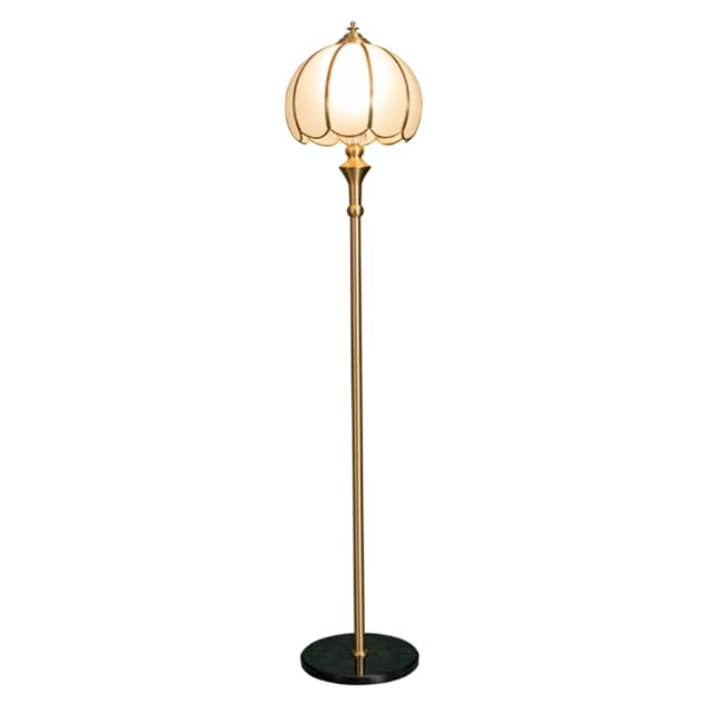 Lámpara de pie de cobre WouND, iluminación premium de diseño retro para salón y dormitorio