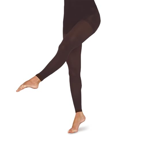 Image of Women's Footless Support Tights - 10-15mmHg Compression Stockings (Cocoa, Large)