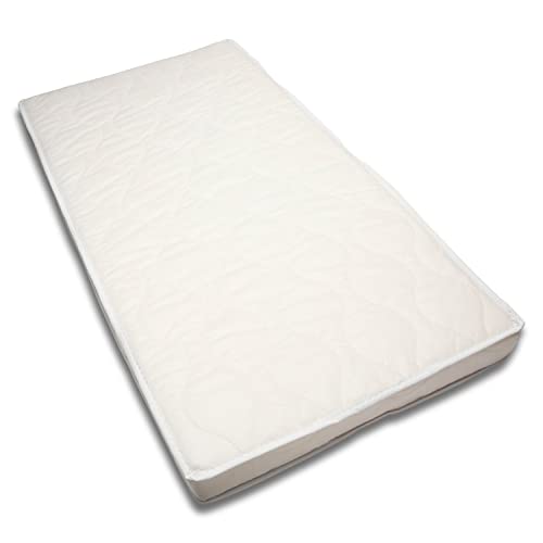First Essentials Baby Bassinet Cradle Mattress Oblong 15" x 30" Breathable Foam Interior Waterproof Padded Design.