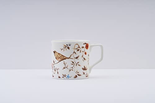 Image of GOLDEN QUEEN'S Bone China Microwave Safe Coffee & Tea Cups - Set of 6 | Perfect for Daily Use | 200 ml - Birdsong