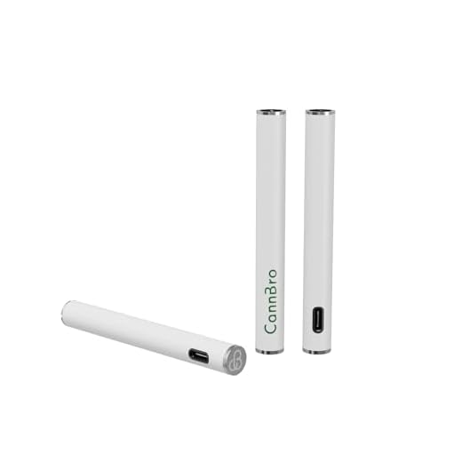 CannBro 510 Type-C Vape Battery – 290mAh, Draw Activated, Compatible with atomizers/cartridges, supporting CBD oil, hemp oil, and e-liquid. (White)