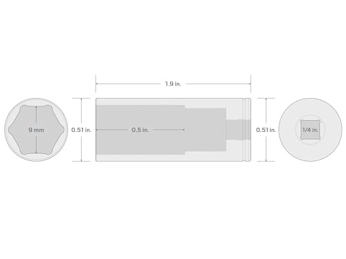 Image of TEKTON 1 /4 Inch Drive x 9 mm Deep 6-Point Socket | SHD03109