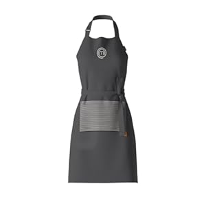MasterChef Chef Apron for Men & Women, Cotton Cooking Apron with Pocket, Embroidered Detailing & Official Show Logo, Premium Quality Kitchen Garment, Adjustable Strap, One Size Fits All, Elite