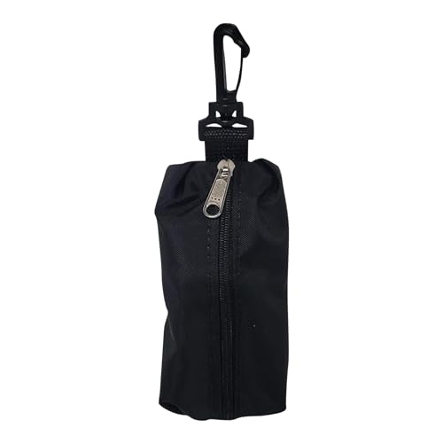 Coin Bag with Snap Hook, YKK Zipper, Holds Lots Of Coins, Earpiece Or USB Flash Drive Made In USA. (Black)