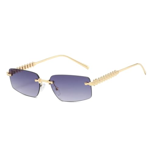 Lunettes de soleil de luxe dégradées avec rivets et branches travaillées