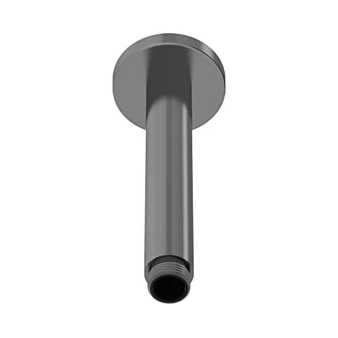 nuie ARM715 Arvan Modern Bathroom Round Ceiling Mount Shower Arm, 150mm, Brushed Gunmetal Cover
