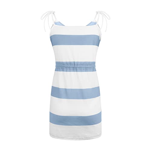 Robe élégante sangle dos ouvert unie en coupe courte d'été - 4