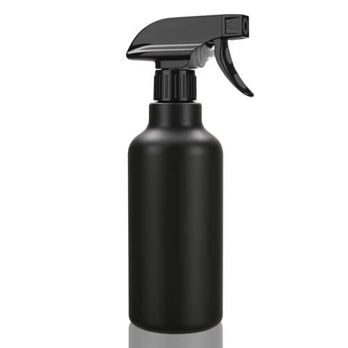 Hethyo Spray Bottles Plastic Spray Bottle for Hair Mist/Stream Heavy Duty Empty Spray Bottles for Cleaning Solutions Plants Cooking (16.9oz-Black)
