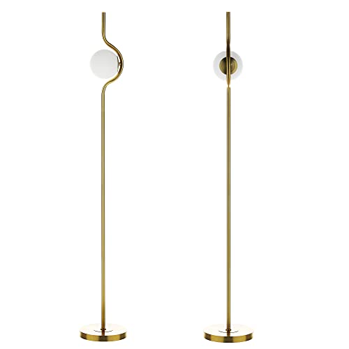 Melifo Floor Lamp,Standing Lamp With Frosted Glass Globe,Morden Glod Tall Lamp With Foot Pedal.mid Century Floor Lamps For Living Room,Bedroom,Office,Reading (Gold) #TOP1
