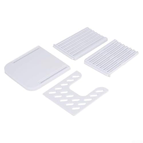 Trancheuse à pain réglable et guide de coupe de toast avec design pliable pour pain fait maison, bagels, fromage et légumes en blanc