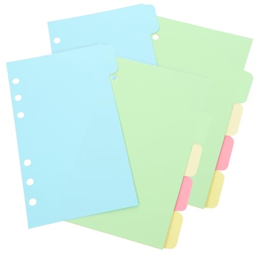 HOMOBABE 10枚 対応入りバインダーインデックス仕切り紙 ページマーカー タブ付きノート類用仕切カード 学習 オフィス整理用