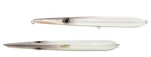 Leurre Jack Fin Stylo 175 blanc marron pencil bait pour pêche du bar