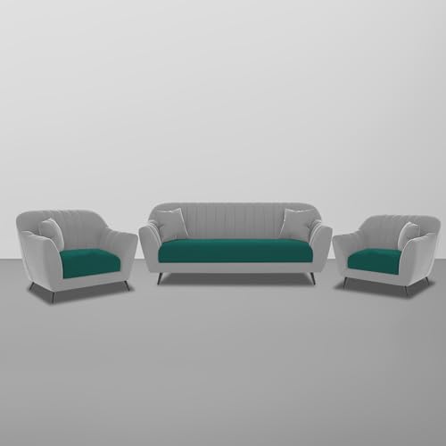 Image of Atticus 3+1+1 Seater Sofa Set for Living Room (Pine Grey Colour) Premium Fabric Sofa