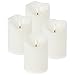 Produktbild ToCi LED Kerzen Weiß Ø 7 x 10 cm - 4er Set mit schwarzem Docht und Timer - 4 flammenlose Echtwachs-Kerzen - Adventskerzen Grablicher