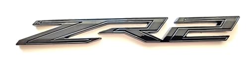 Image of 2Pcs Rear Tailgate ZR2 Emblems Truck Badge Sticker Compatible with 2019+ Colorado 1500 (Glossy Black)