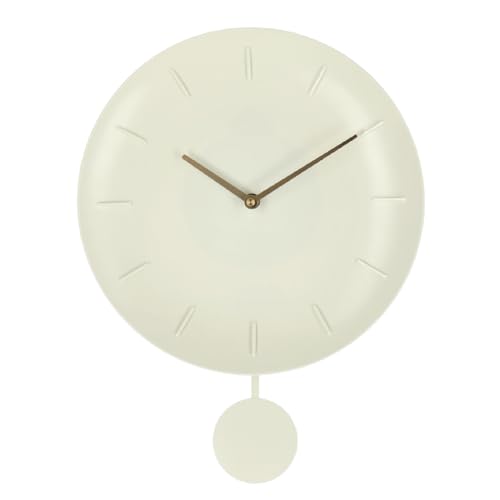 Decor Space Orologio da parete Jair con pendolo in metallo Ø 30x6x39,5 h cm a batteria (avorio)