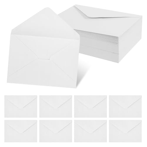 Lot de 100 enveloppes en papier kraft - 13 x 19 cm - Blanches - Enveloppes pliantes pour cadeaux en argent, cartes de remerciement, invitations