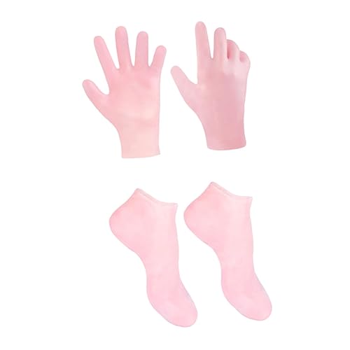 BESTYASH 1Juego Calcetines Exfoliantes y Guantes Hidratantes Pies Rosa Cuidado Suave