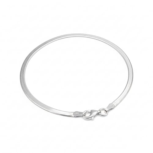 Pulsera de plata 925 para mujer 3mm cadena plana miniatura 1