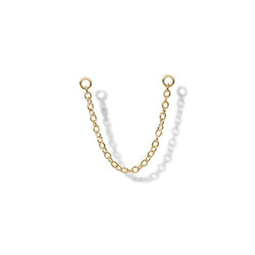 PAVOI 14K Gold Earrings Connector Chain for Women| Convertible Dangle Chain for Double Piercings
