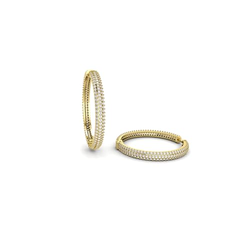 White Gold Plated Premium AAA+ Cubic Zircon Hypoallergenic Hoop Earrings for Women (GOLD 25MM) (B0DD7H2MVS) Amazon Price History, Amazon Price Tracker