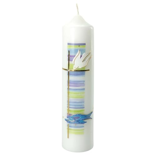Christening Candle, Blue and Green, Holy Spirit, 265x60 mm