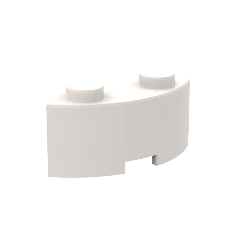 Classic Bulk Brick Block, Curved Brick Round Corner 2x2 Macaroni with Stud Notch, 100 Piece Building Brick White, Compatible with Parts and Pieces 3063(Colour:White)