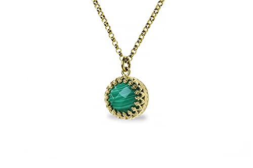 Collier malachite femme or 14k, le cadeau idéal fait main en pierre verte