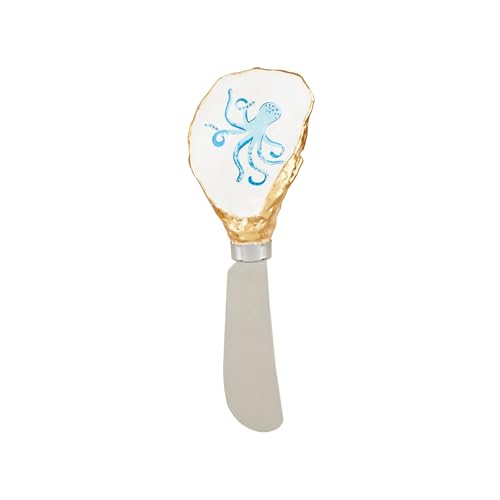 Mud Pie 5 1/2" Oyster Icon Spreader with Octopus Design - Perfect for Entertaining