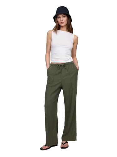 Image of Gap Womens Wide Leg Linen Pull on Pant