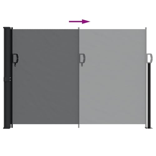 Store latéral extensible avec protection UV et toile imperméable noire - 5