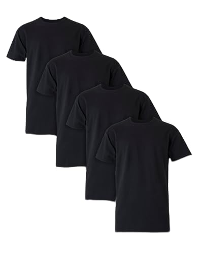 Hanes Mens Ultimate Cotton Tall T-Shirt 4-Pack, XLT, BlackGrey