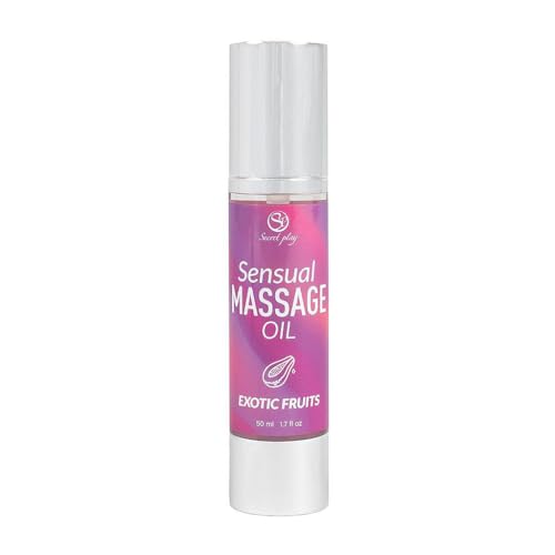 SECRET PLAY Huile de massage érotique avec texture subtile et glissante | Hydratante pour la peau et aromatique | Parfaite pour les massages sensuels | Parfum fruits exotiques | 50 ml