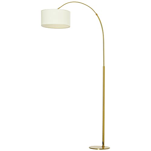 Homcom 6Ft Arch Shape Floor Lamp With 180° Flexible Lampshade, Adjustable Pole, And Metal Round Base, Cream White #TOP9