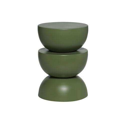 sweeek - Table d'appoint. Bout de canapé. Table de Chevet en métal. Vert Kaki. Coumba. Ø32 x H 46.5cm