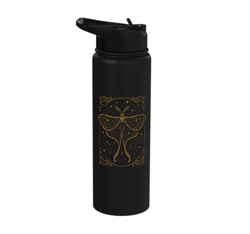 Mystical Luna Moth Celestial Stars Moon Art Stainless Steel Insulated Water Bottle