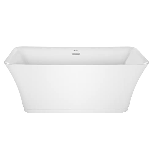 Image of Empava 59 inch Freestanding Luxury Acrylic Soaking SPA Tub Modern Stand Alone Bathtubs Model 59FT1511, White