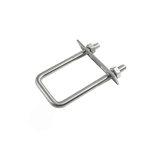 Image of 304 Stainless Steel Square U-Bolts 1.38 inch(35mm) Inner Width, 3.35 inch(85mm) Length Stainless M8 with Nuts, Frame Plate, Accessories for Automobiles Trailer, Boat Trailer Industrial Parts