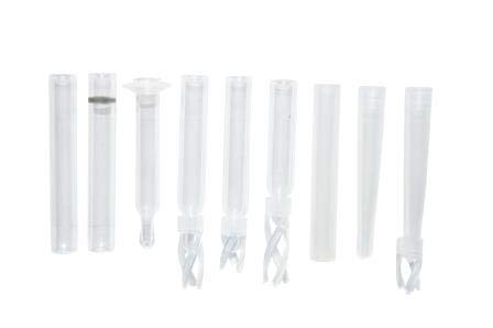 JG Finneran 401F-529 Glass Insert, 100µL Capacity, Conical, Plastic Flange (Case of 100)