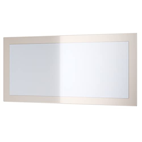 Vladon Espejo Lima, Espejo de Pared con Marco Moderno, Blanco de Alto Brillo (89 x 45 cm)